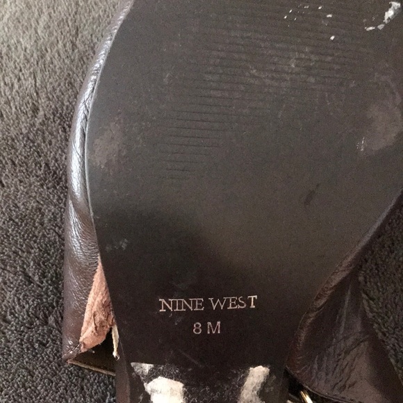 Nine West Godspeed brown leather slingback heel 8M - Picture 6 of 6